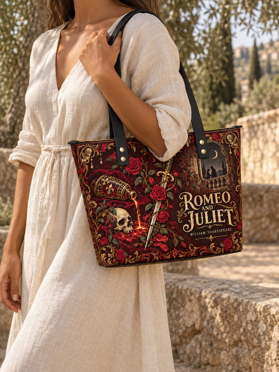 "Romeo And Juliet" Poison Rose Leather Tote Bag