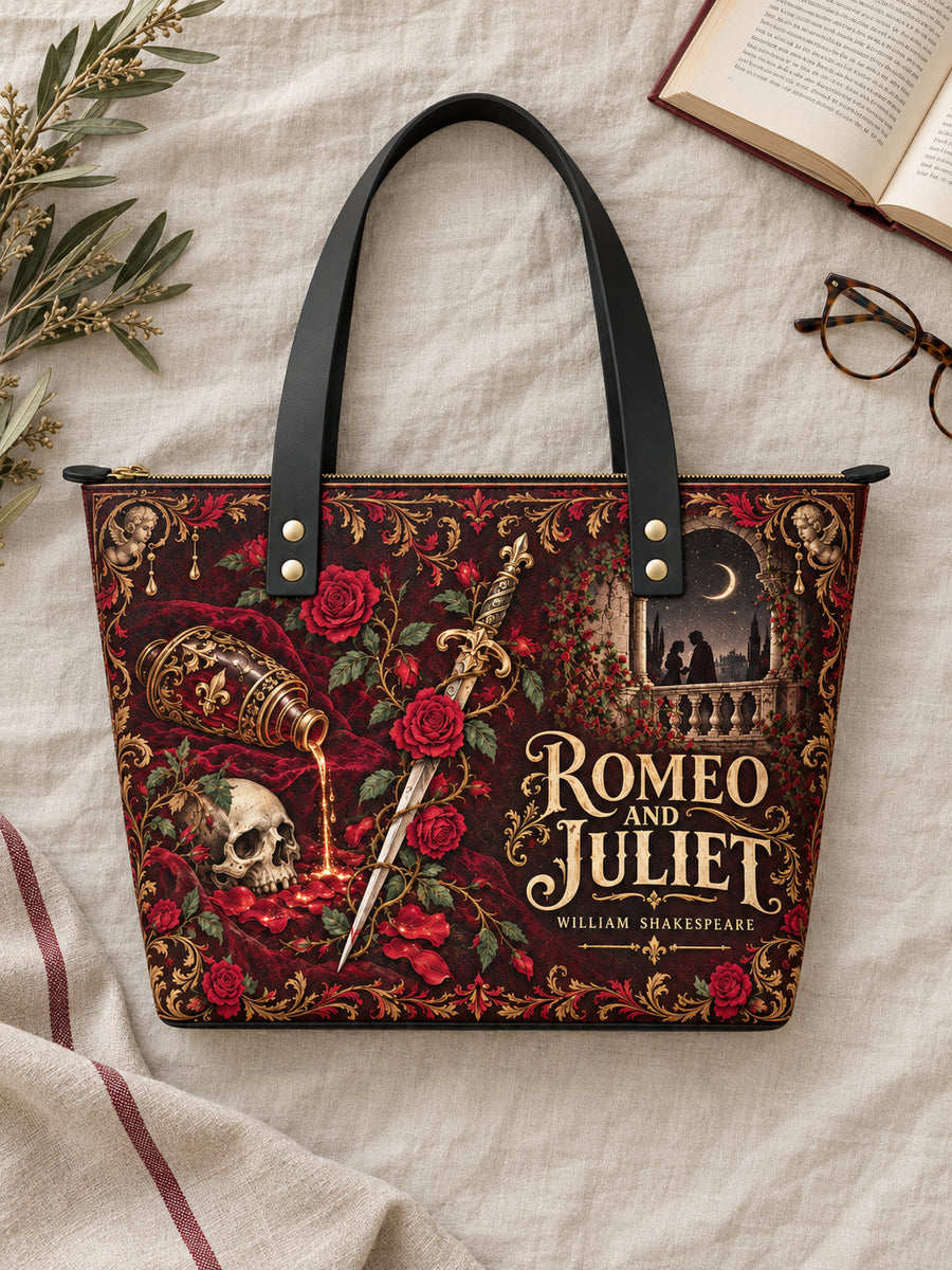 "Romeo And Juliet" Poison Rose Leather Tote Bag