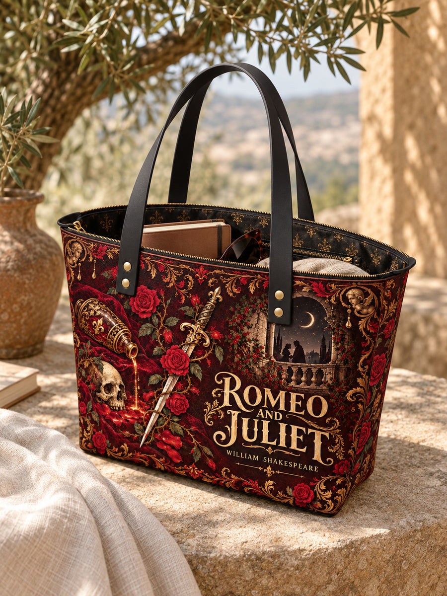 "Romeo And Juliet" Poison Rose Leather Tote Bag