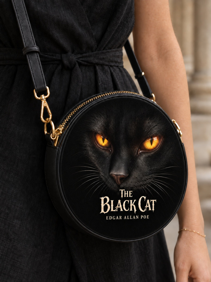 "The Black Cat" Circle Crossbody Bag