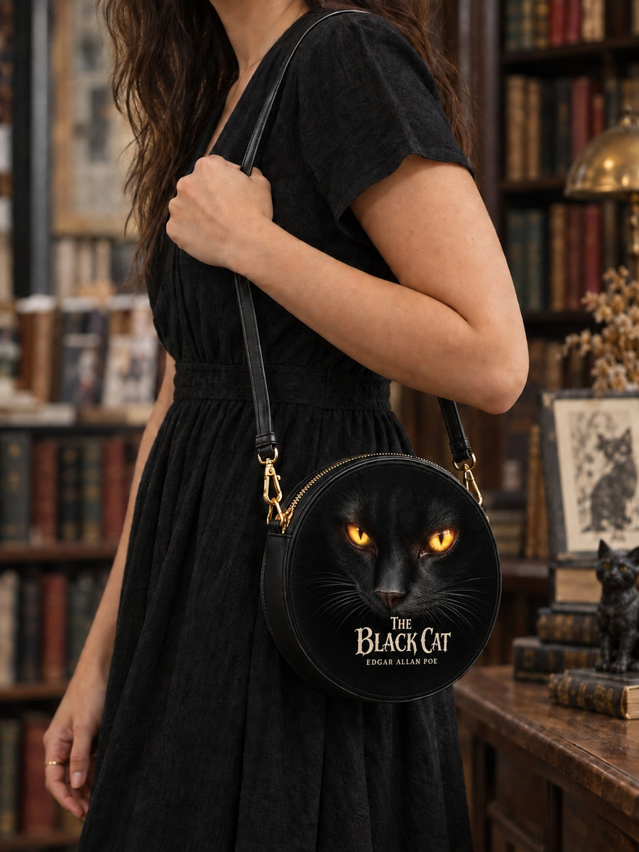 "The Black Cat" Circle Crossbody Bag