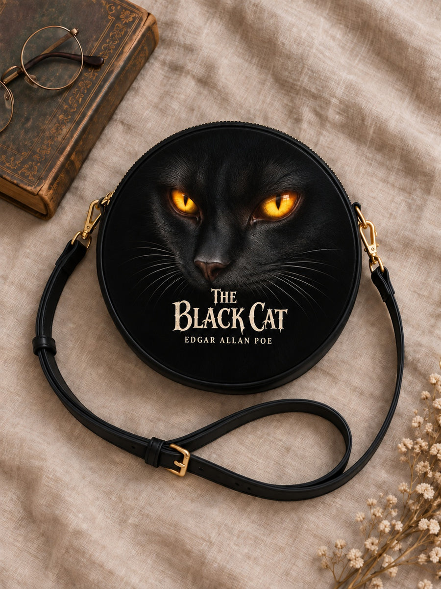 "The Black Cat" Circle Crossbody Bag