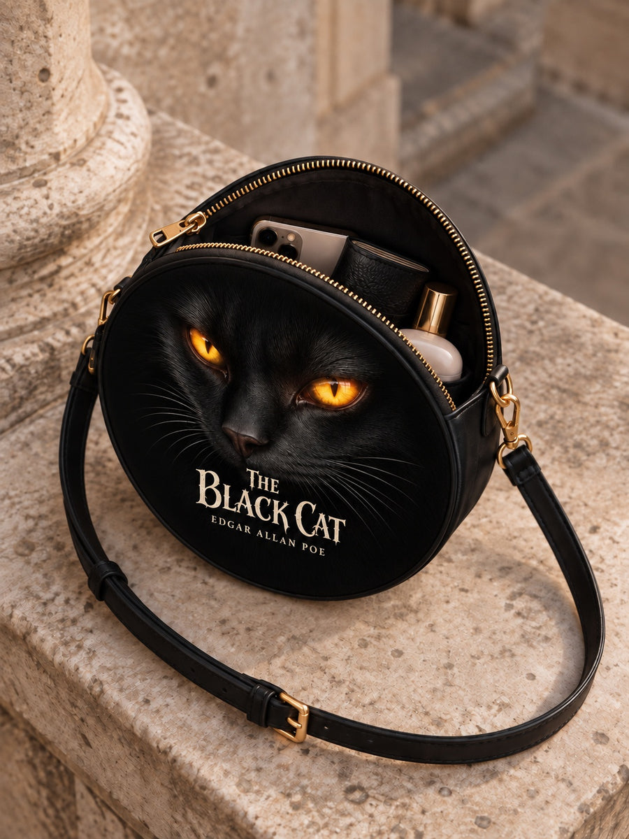"The Black Cat" Circle Crossbody Bag