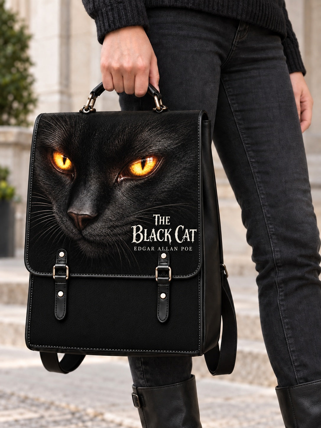 "The Black Cat" Leather Backpack