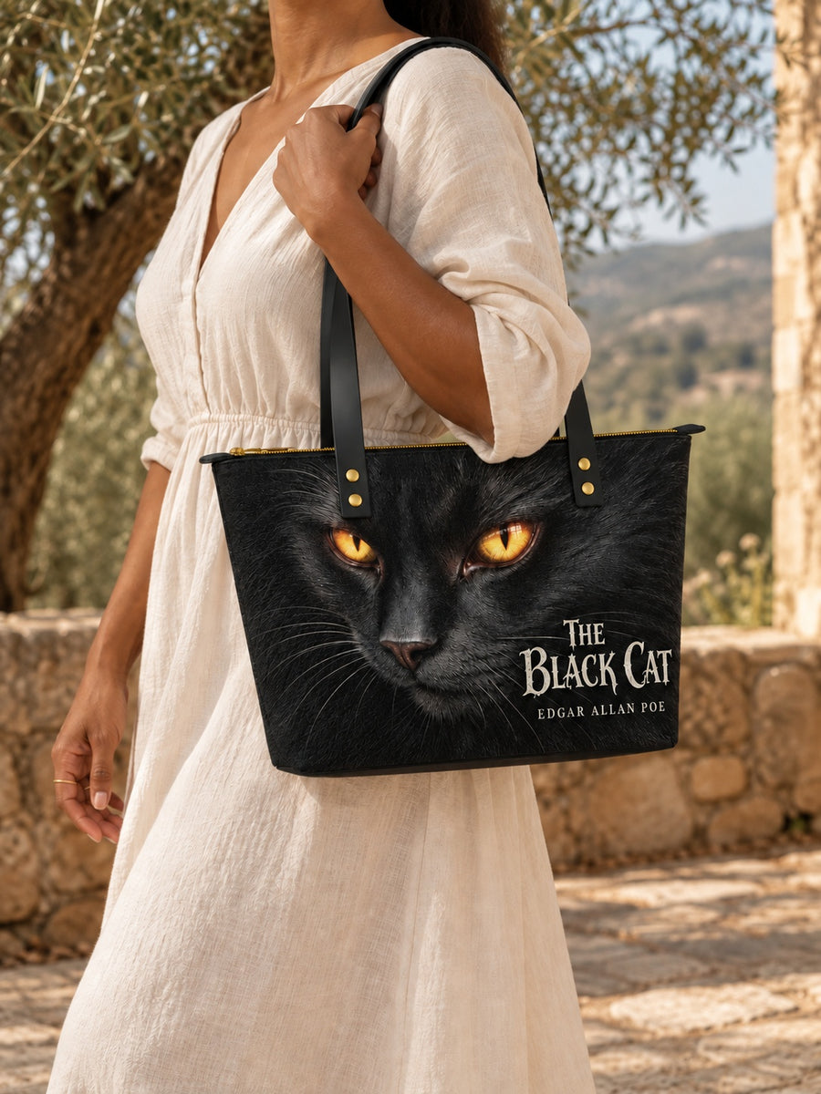 "The Black Cat" Leather Tote Bag