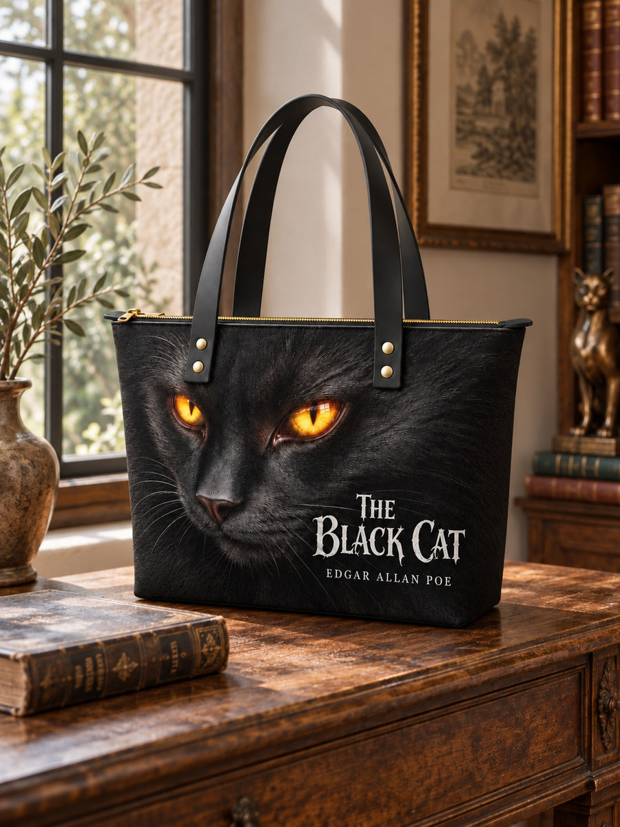 "The Black Cat" Leather Tote Bag