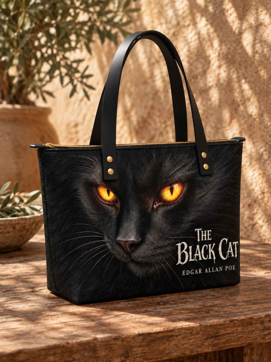 "The Black Cat" Leather Tote Bag