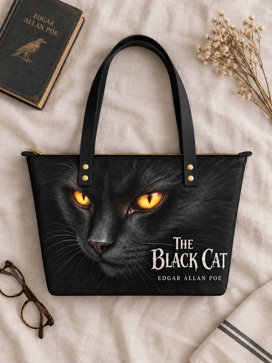 "The Black Cat" Leather Tote Bag