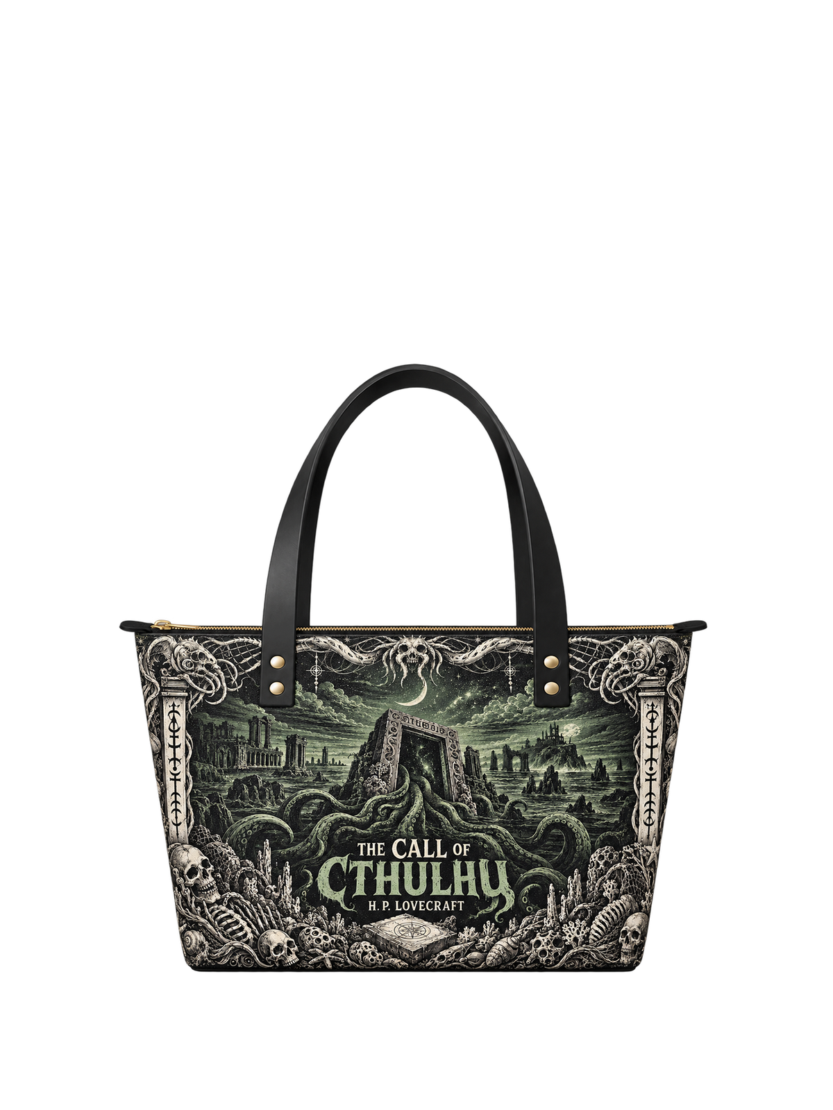 "The Call Of Cthulhu" Leather Tote Bag
