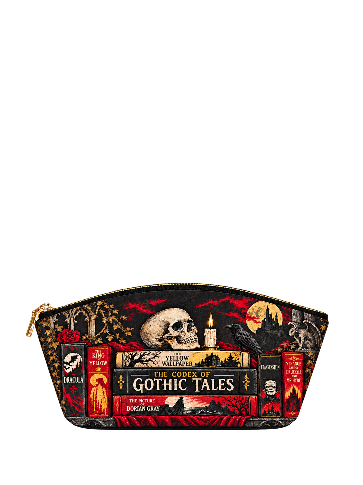 "The Codex of Gothic Tales" Deadlight Black Eclipse Makeup Bag