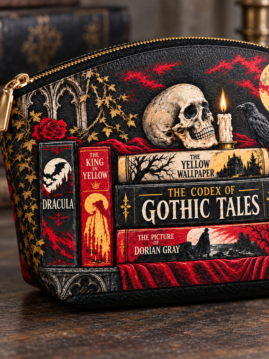 "The Codex of Gothic Tales" Deadlight Black Eclipse Makeup Bag
