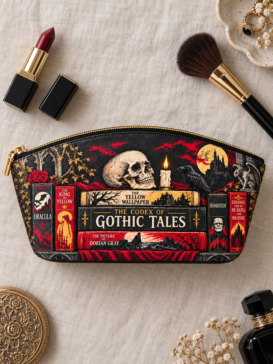 "The Codex of Gothic Tales" Deadlight Black Eclipse Makeup Bag
