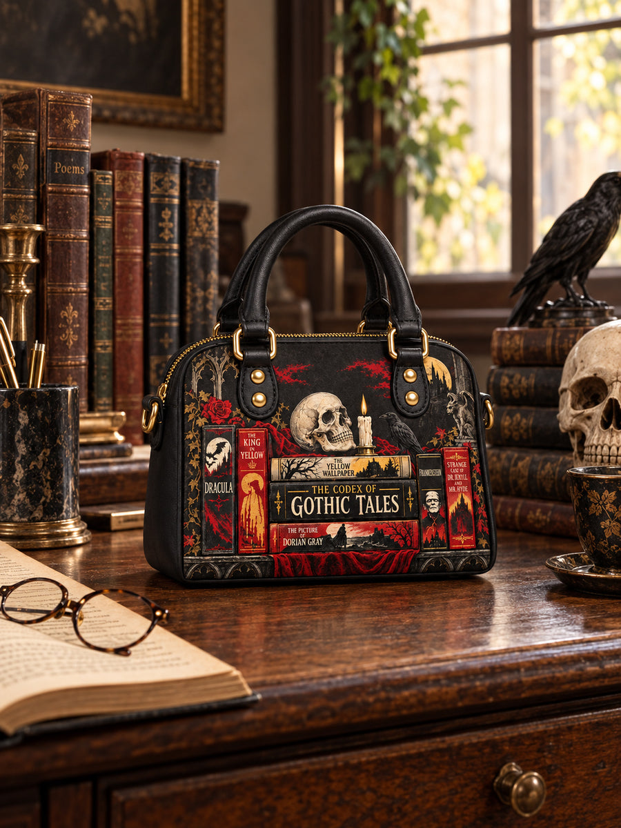 "The Codex of Gothic Tales" Deadlight Black Mini Satchel
