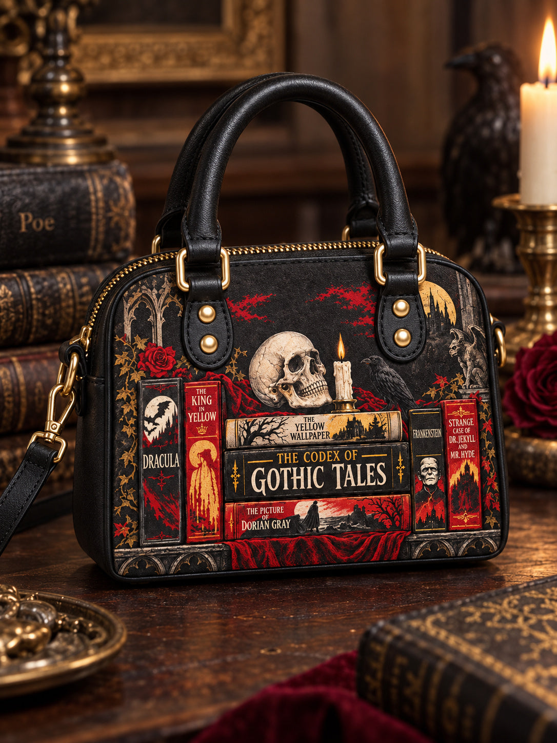 "The Codex of Gothic Tales" Deadlight Black Mini Satchel
