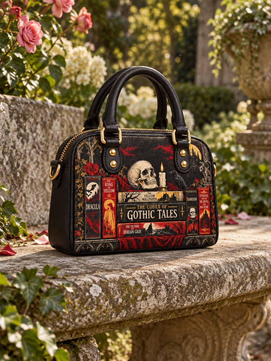 "The Codex of Gothic Tales" Deadlight Black Mini Satchel