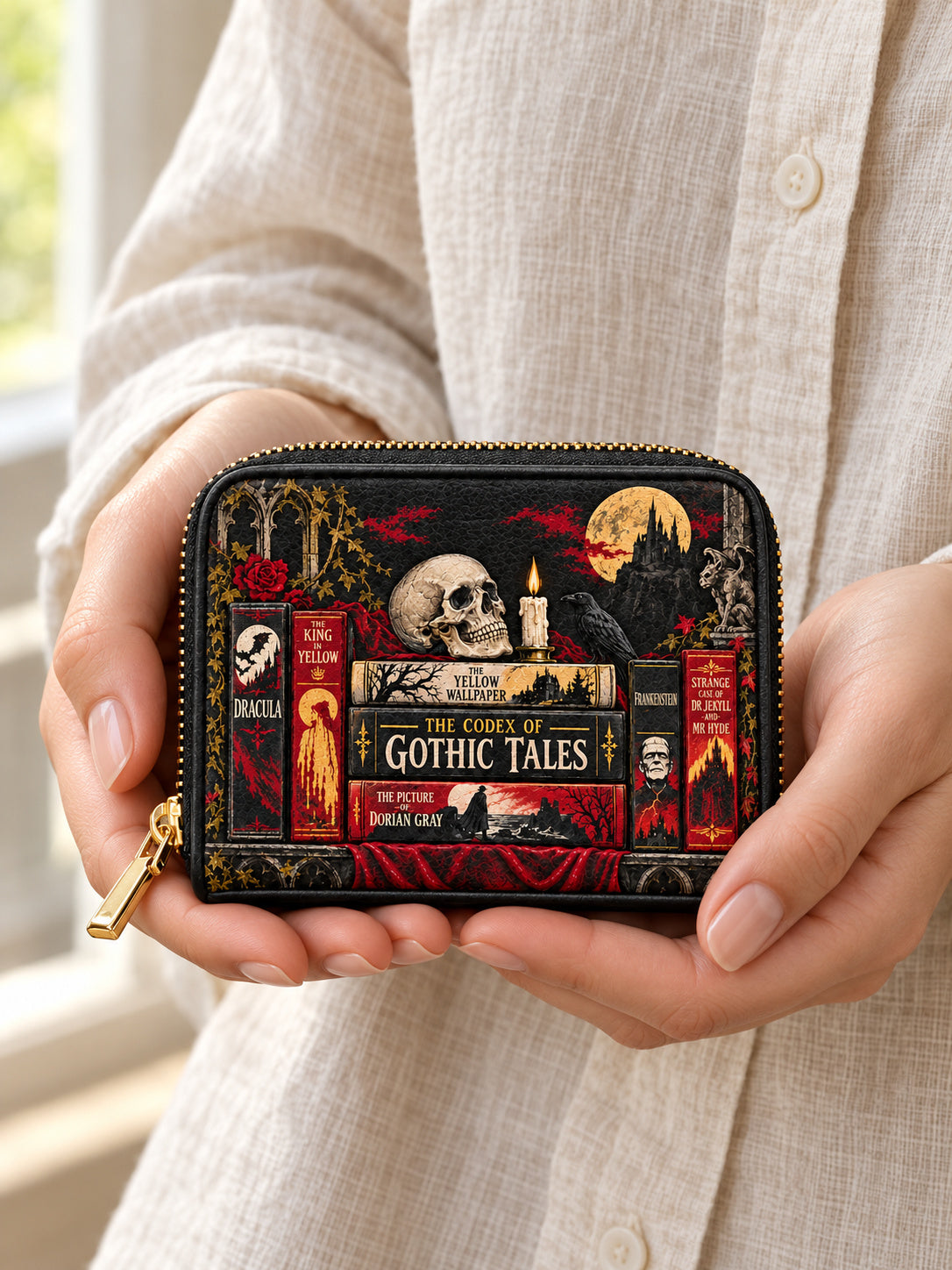 "The Codex of Gothic Tales" Deadlight Black Mini Wallet