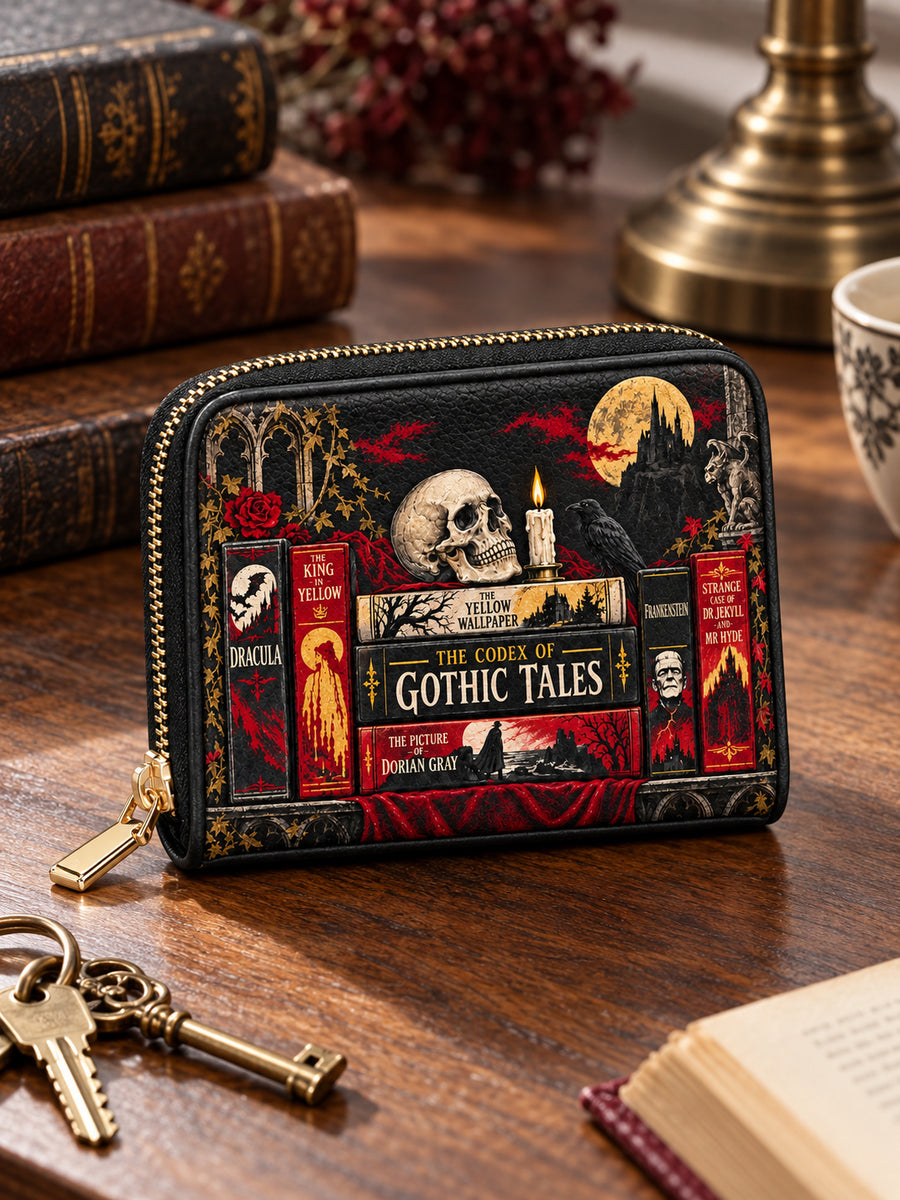 "The Codex of Gothic Tales" Deadlight Black Mini Wallet