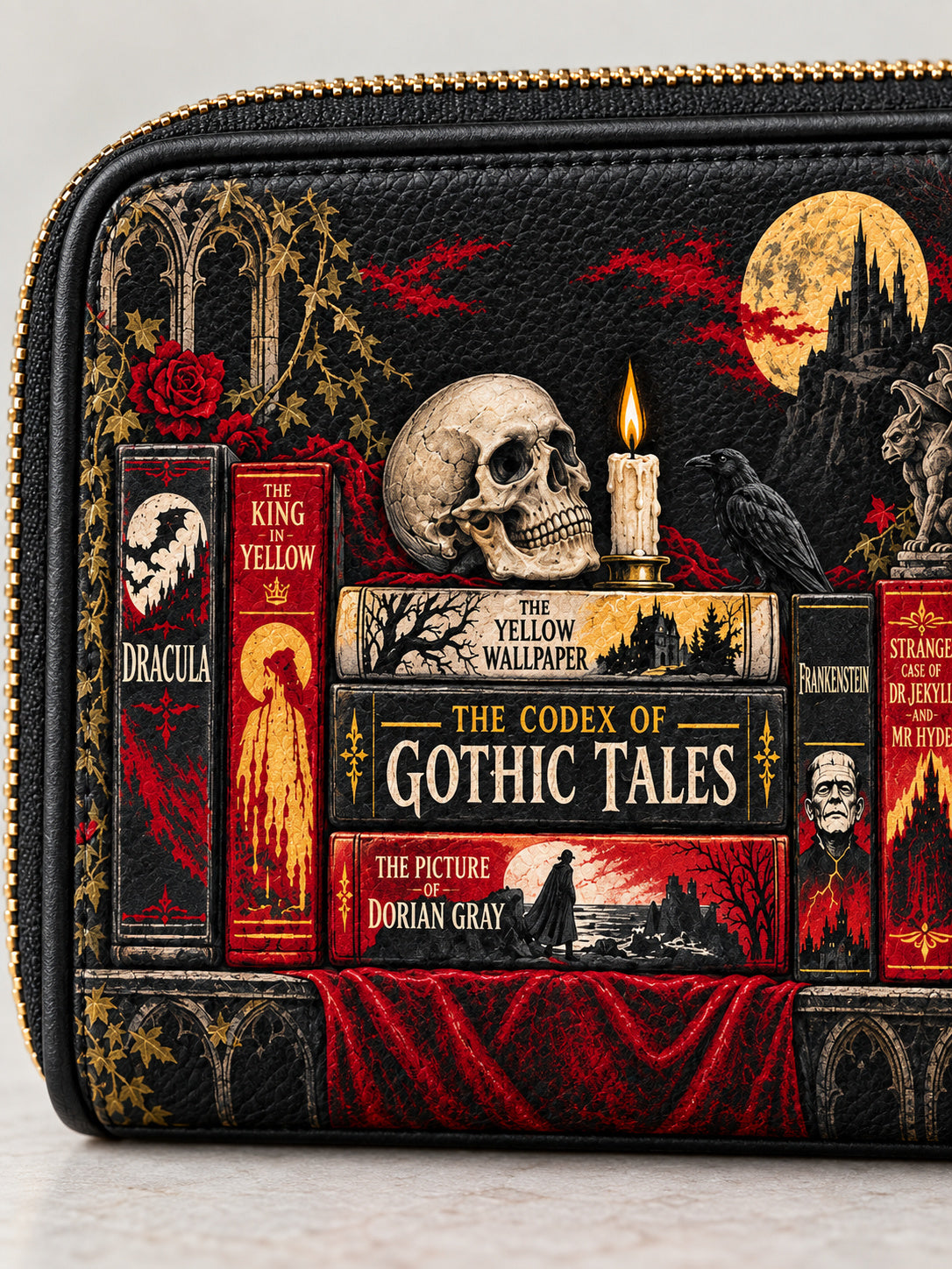 "The Codex of Gothic Tales" Deadlight Black Mini Wallet