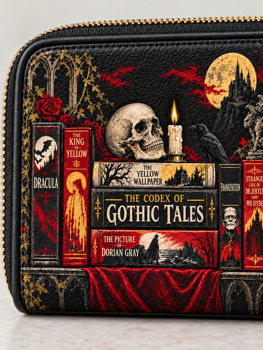 "The Codex of Gothic Tales" Deadlight Black Mini Wallet