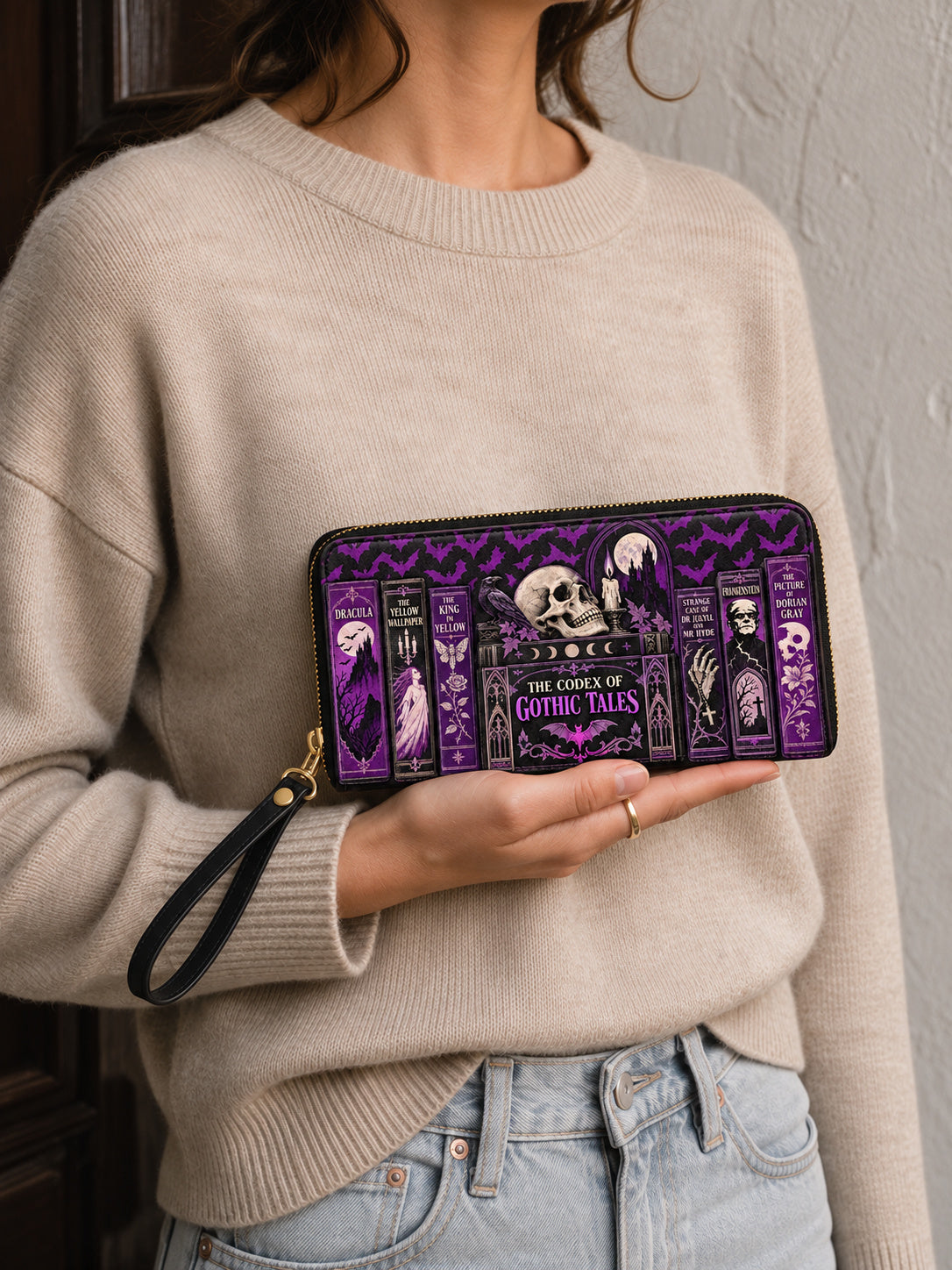 "The Codex of Gothic Tales" Violet Echo Wallet