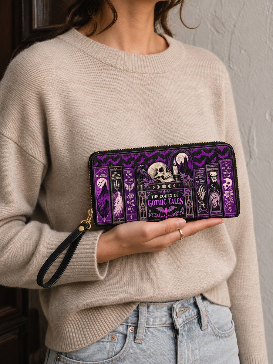 "The Codex of Gothic Tales" Violet Echo Wallet