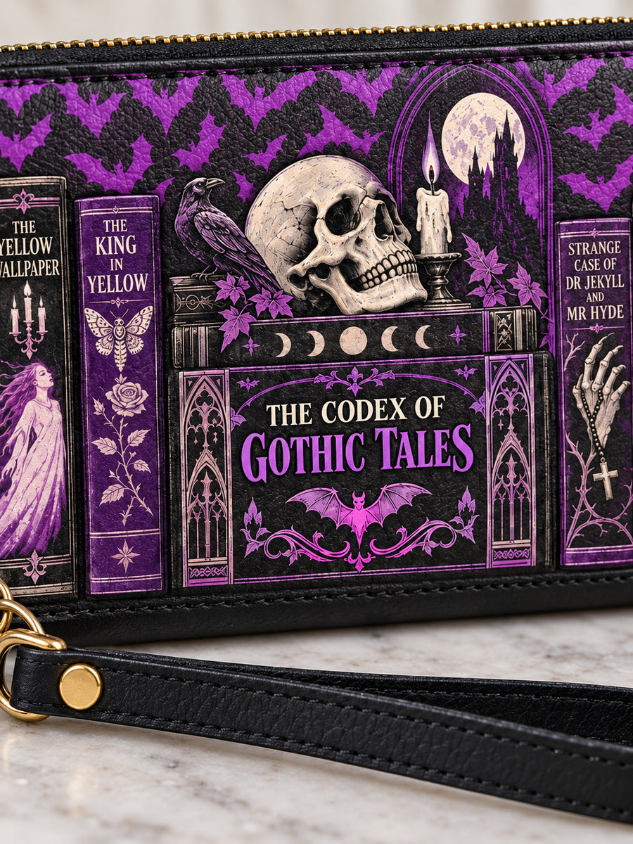 "The Codex of Gothic Tales" Violet Echo Wallet