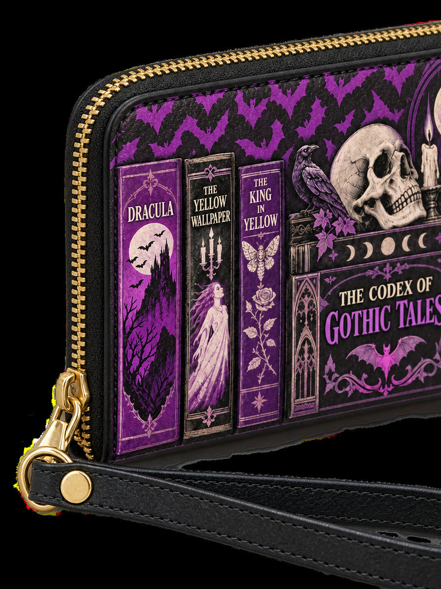 "The Codex of Gothic Tales" Violet Echo Wallet