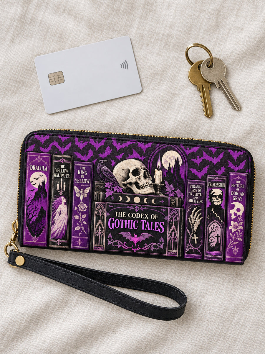 "The Codex of Gothic Tales" Violet Echo Wallet