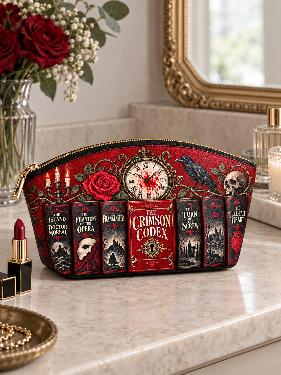 "The Crimson Codex" Eclipse Makeup Bag