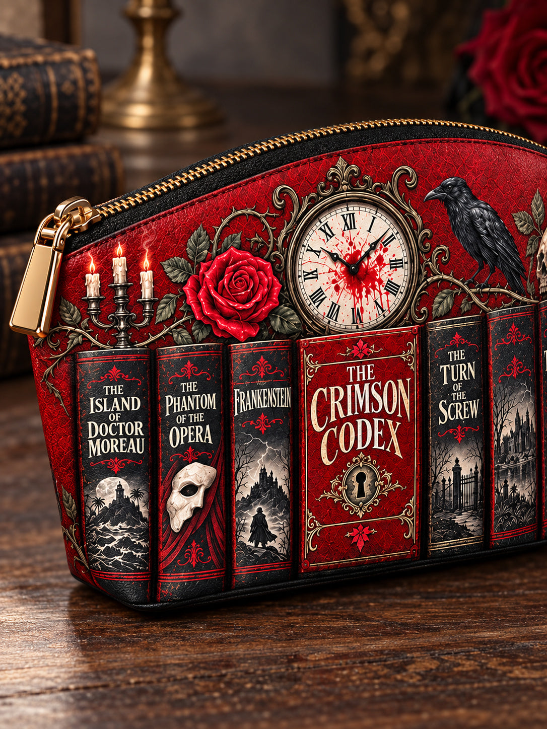 "The Crimson Codex" Eclipse Makeup Bag