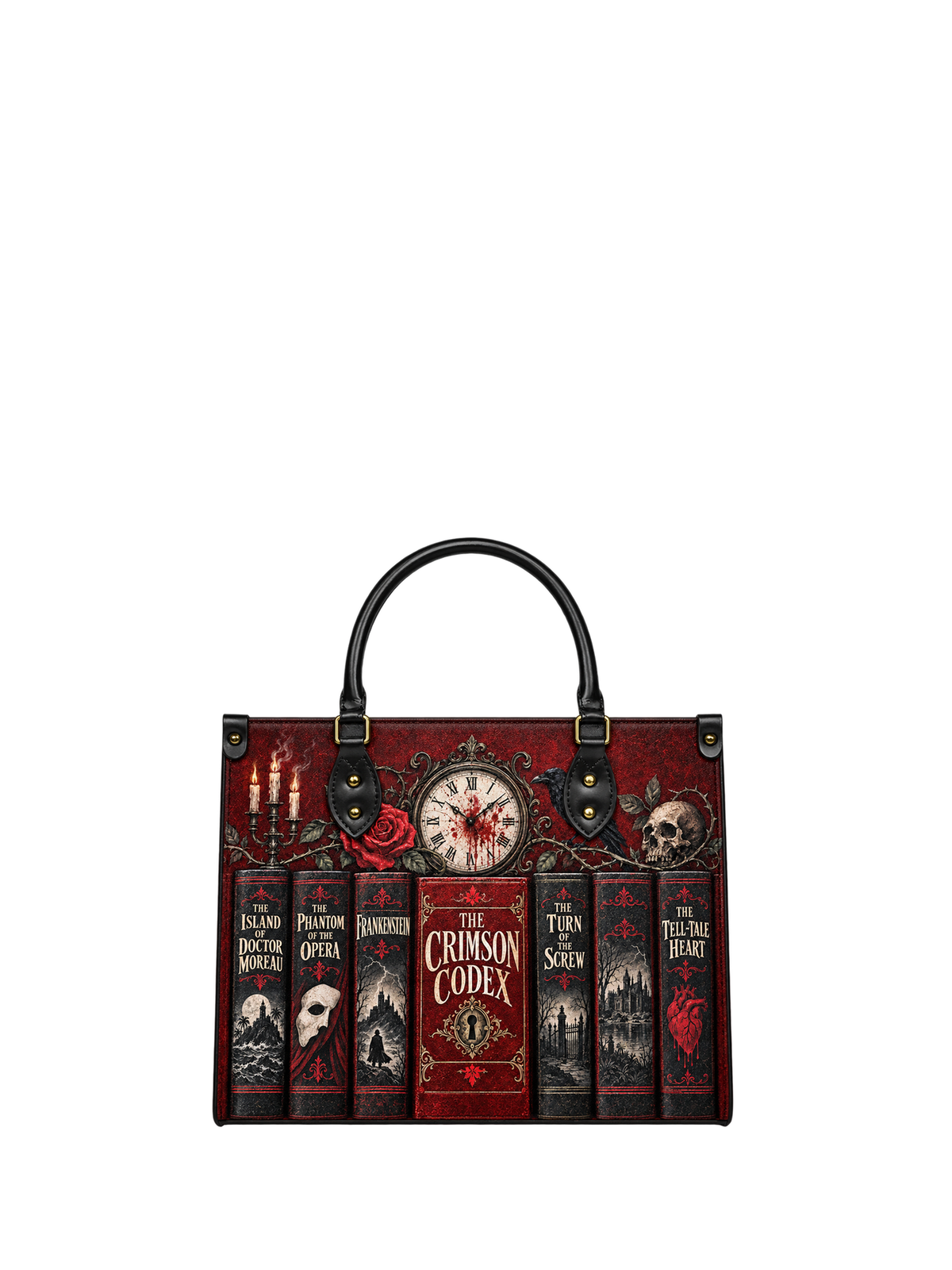 "The Crimson Codex" Leather Handbag