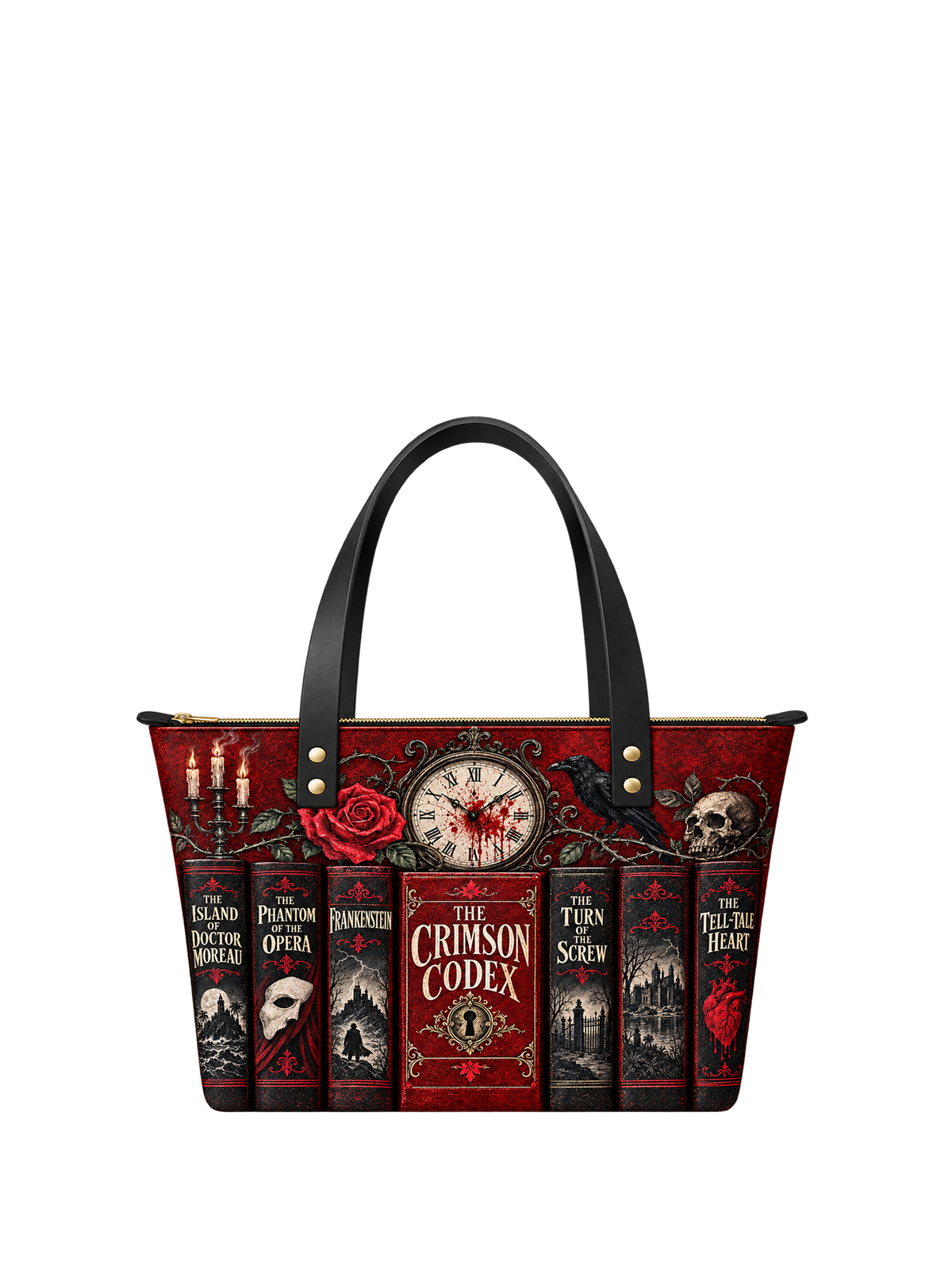 "The Crimson Codex" Leather Tote Bag