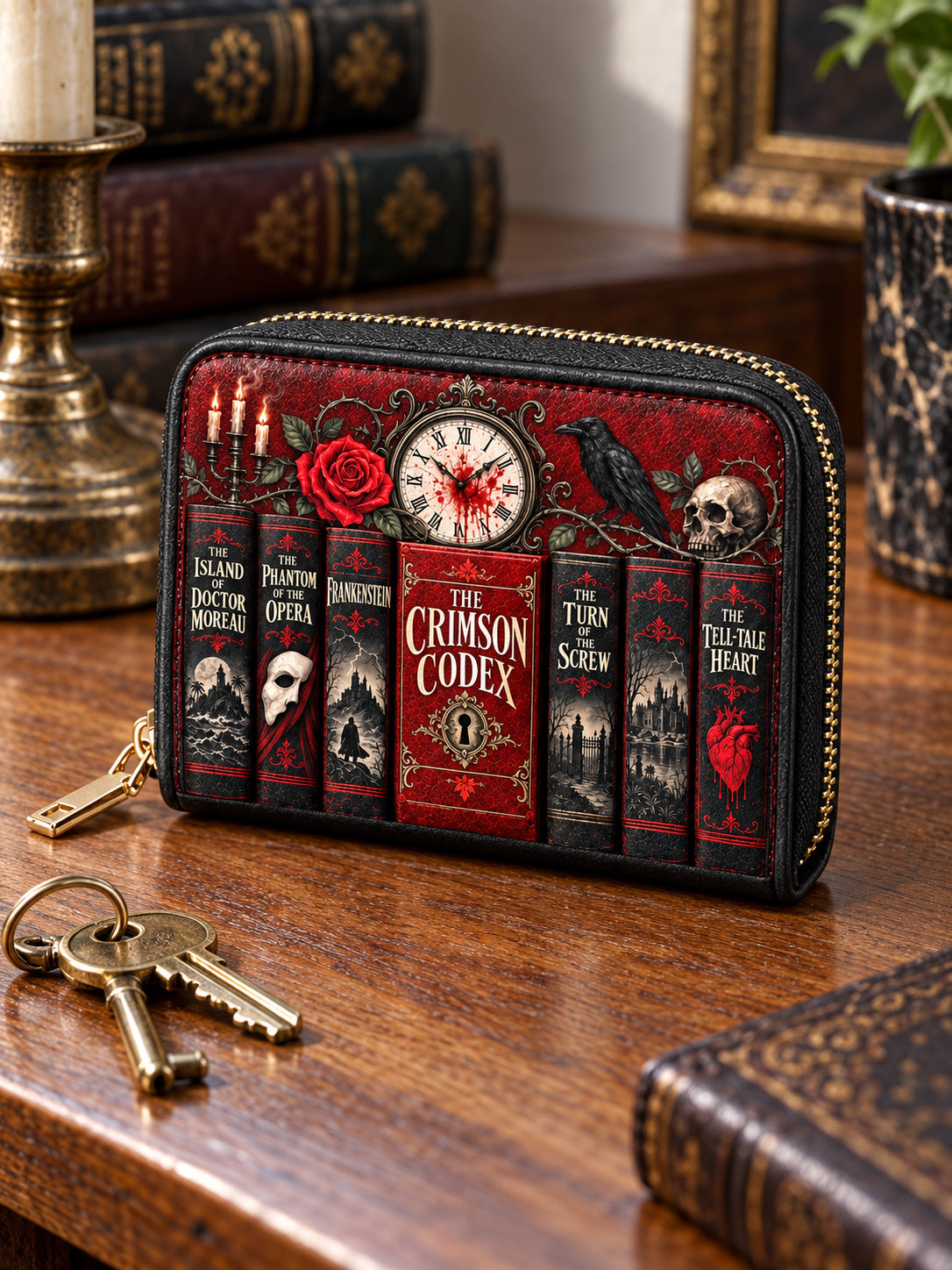 "The Crimson Codex" Mini Wallet