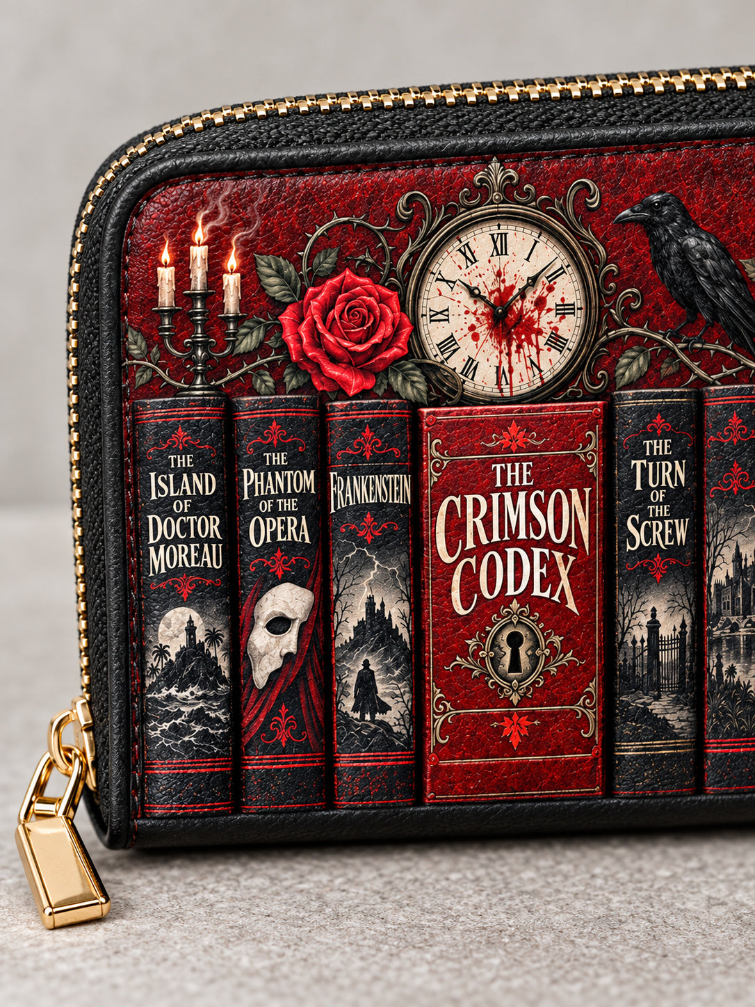 "The Crimson Codex" Mini Wallet