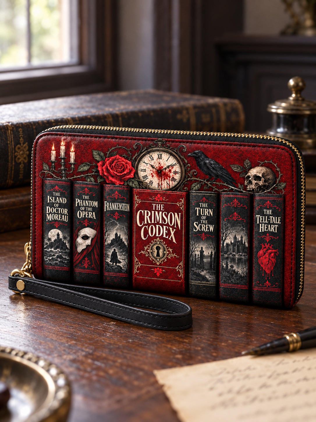 "The Crimson Codex" Wallet
