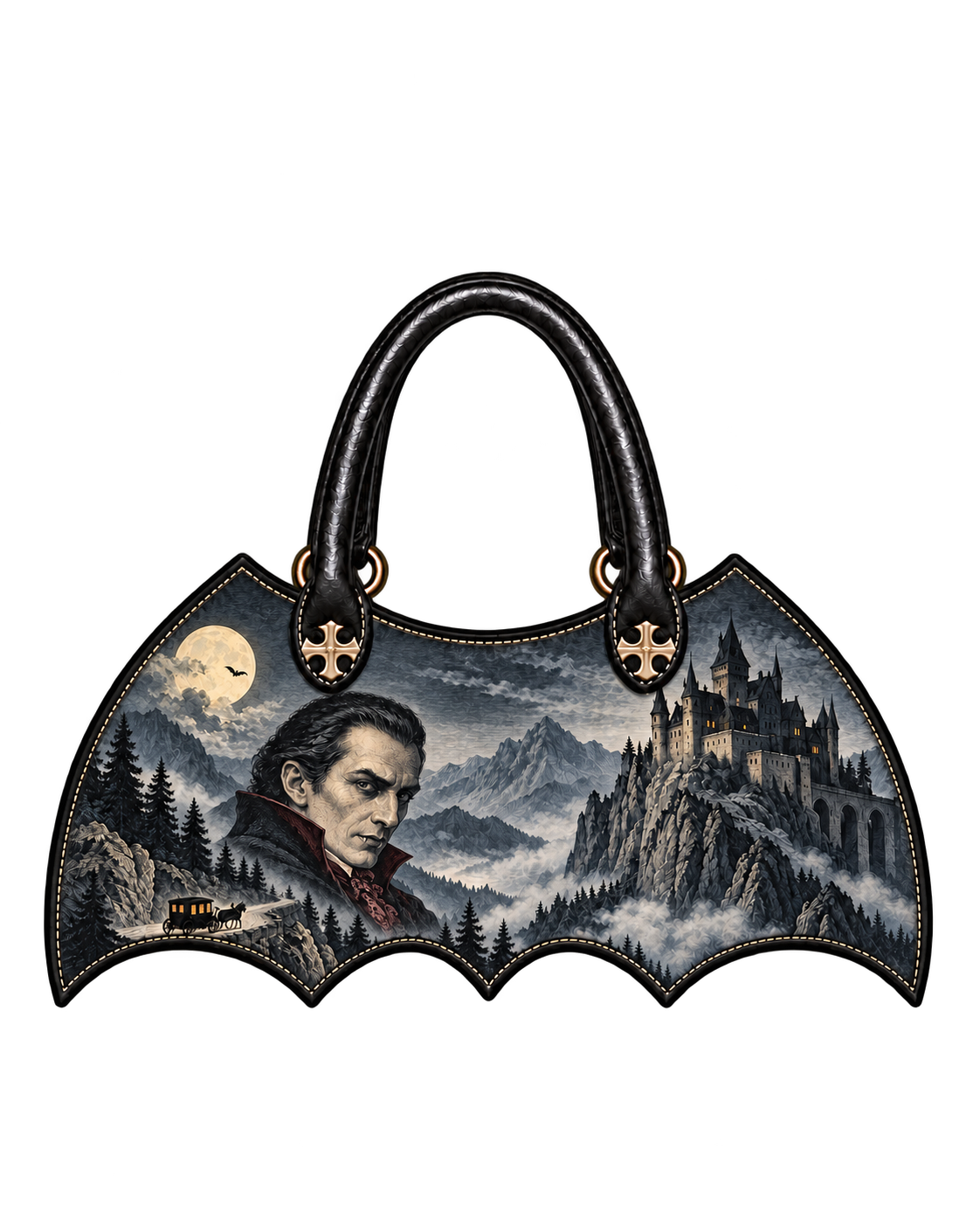"The Dracula" Castle Mist Art Edition Bat Wing Handbag