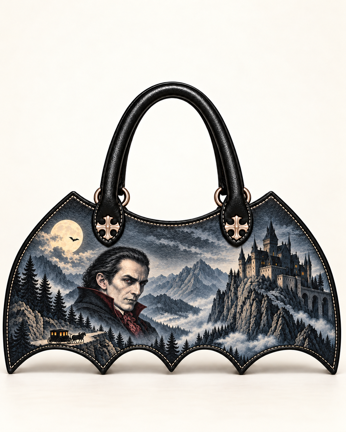 "The Dracula" Castle Mist Art Edition Bat Wing Handbag