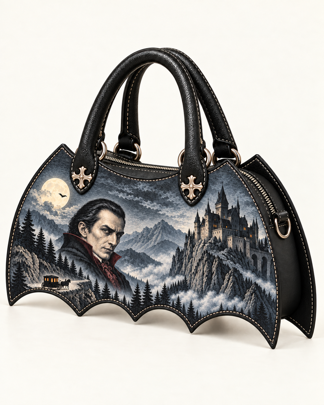 "The Dracula" Castle Mist Art Edition Bat Wing Handbag