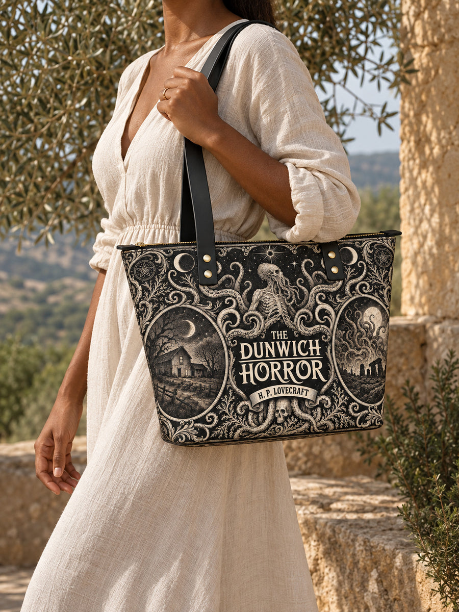 "The Dunwich Horror" Leather Tote Bag