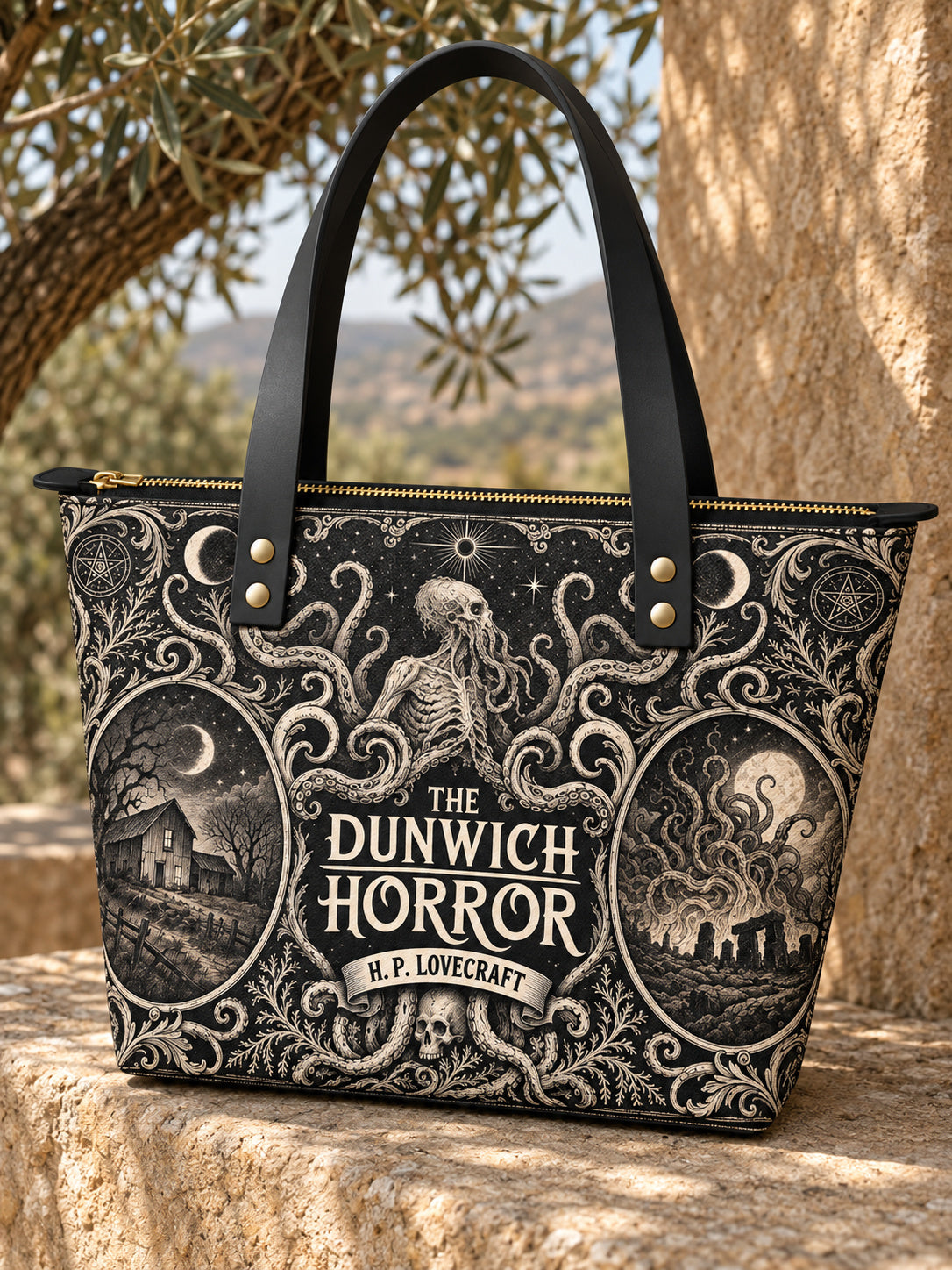 "The Dunwich Horror" Leather Tote Bag