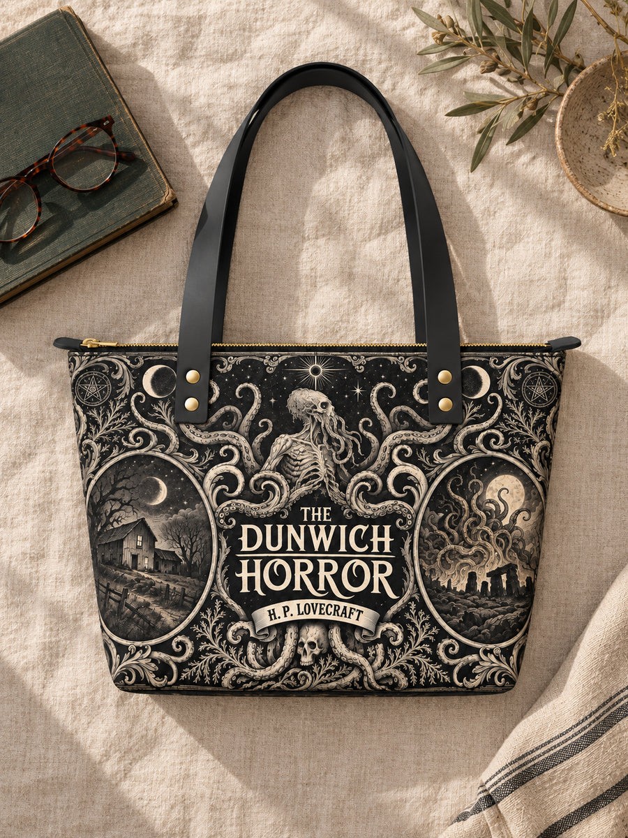"The Dunwich Horror" Leather Tote Bag