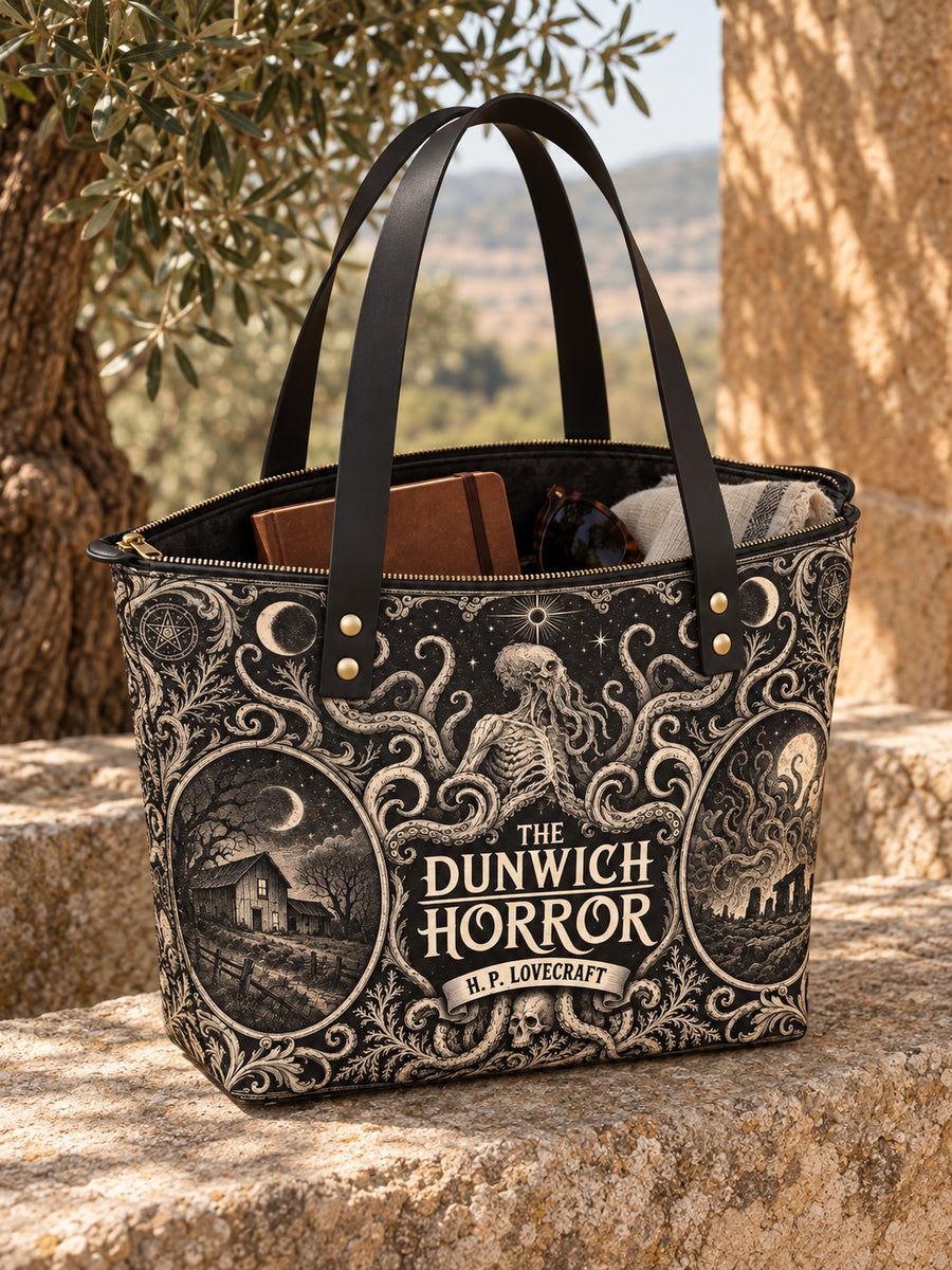 "The Dunwich Horror" Leather Tote Bag