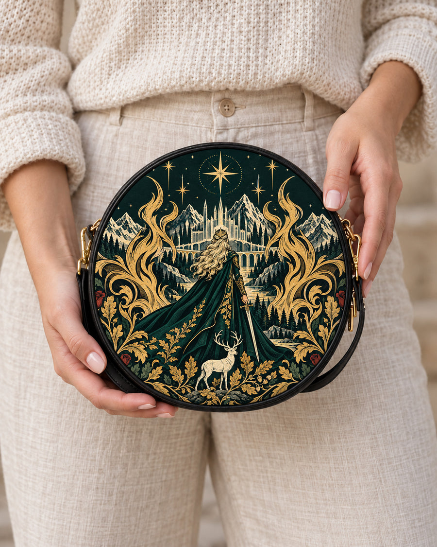 "The Fire Queen" White Stag Circle Crossbody Bag