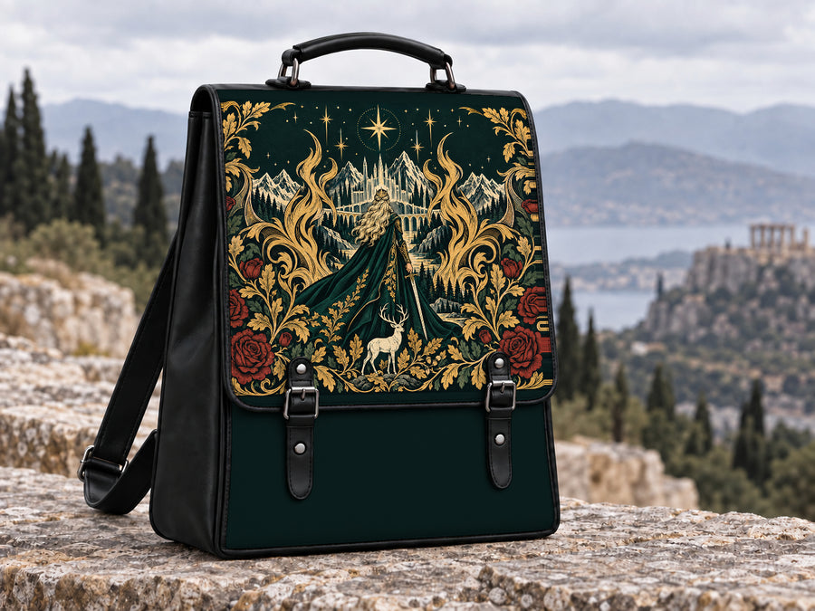 "The Fire Queen" White Stag Leather Backpack