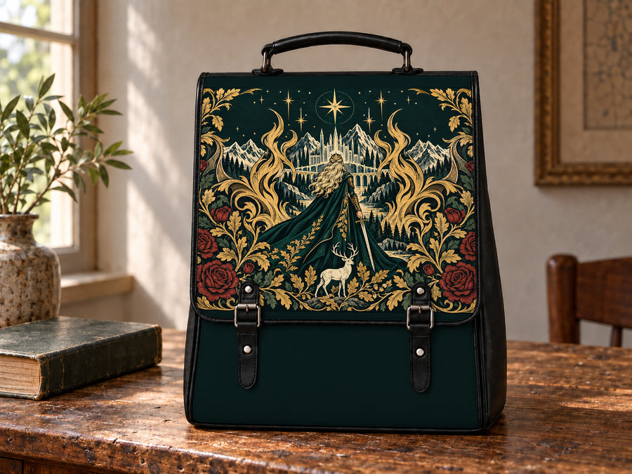 "The Fire Queen" White Stag Leather Backpack