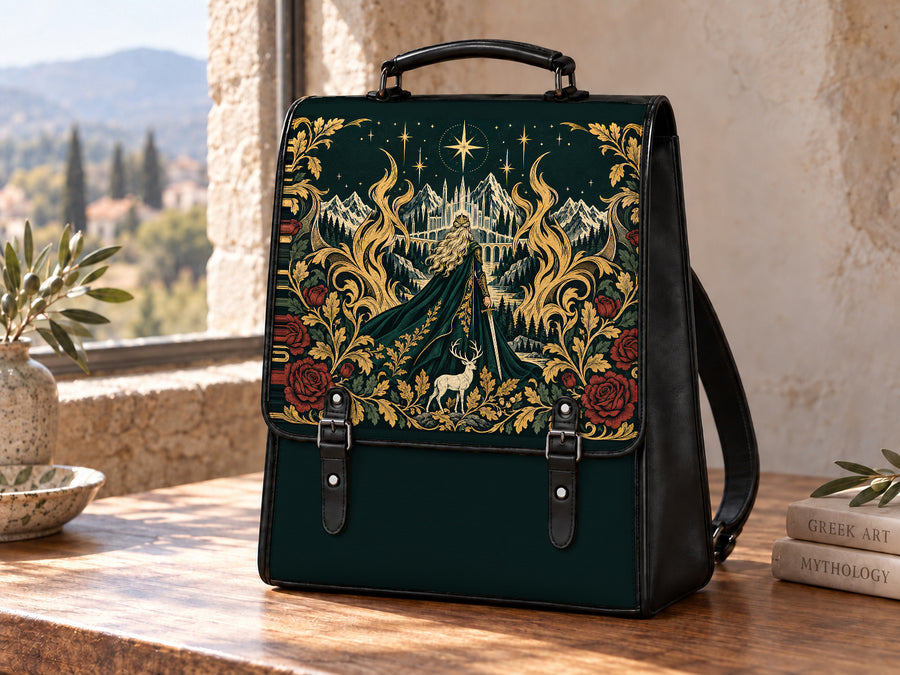 "The Fire Queen" White Stag Leather Backpack