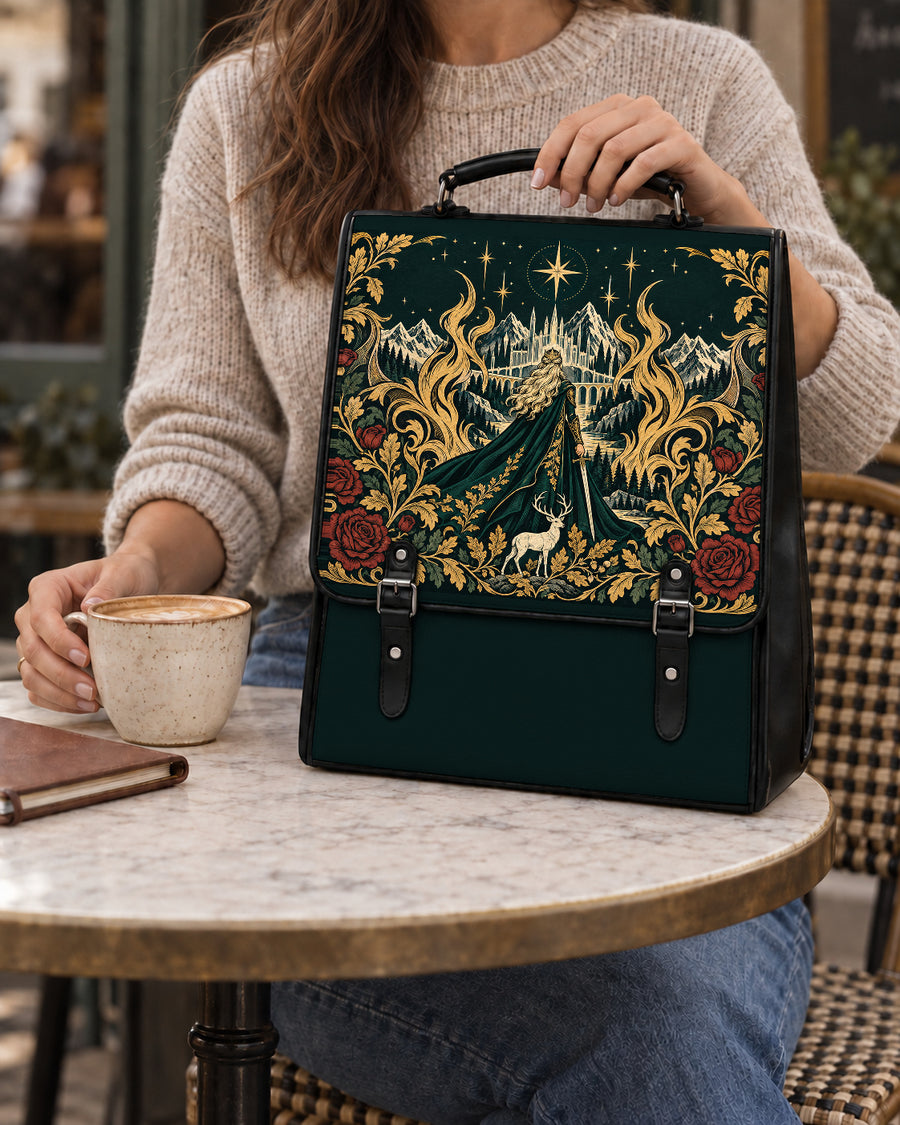 "The Fire Queen" White Stag Leather Backpack