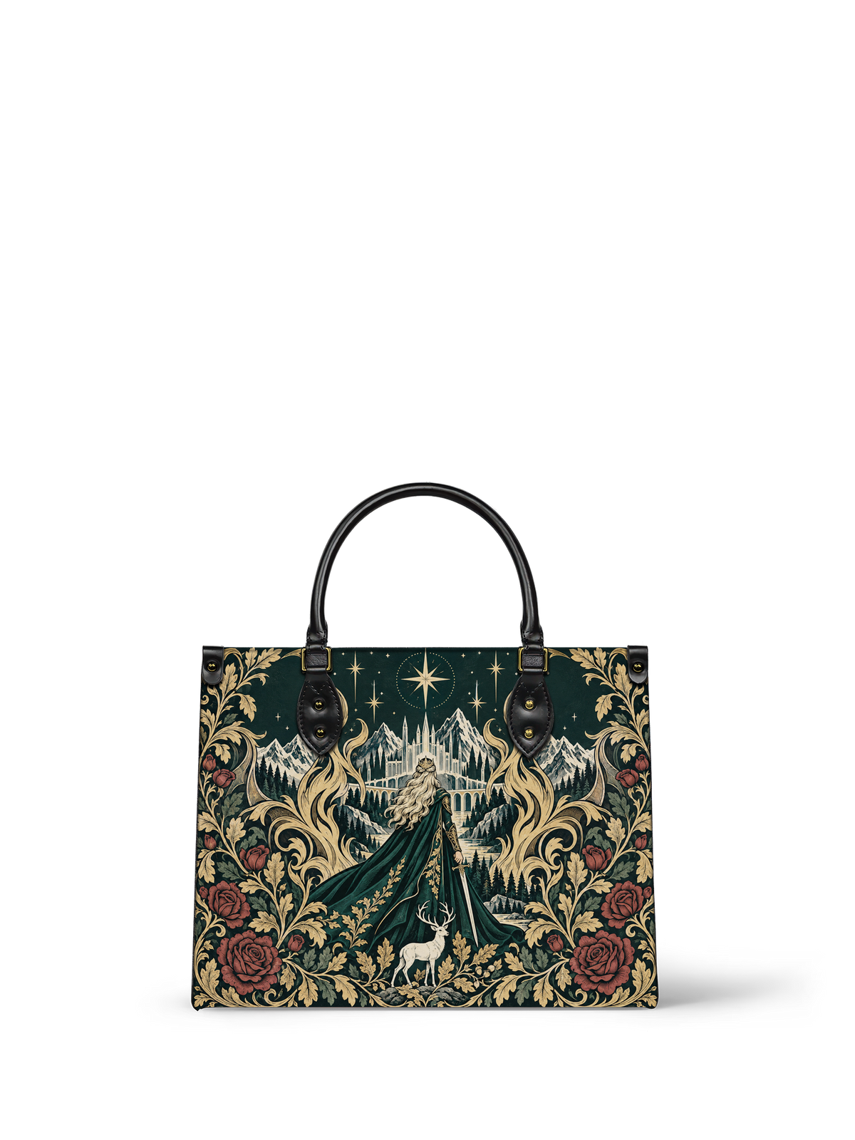 "The Fire Queen" White Stag Leather Handbag