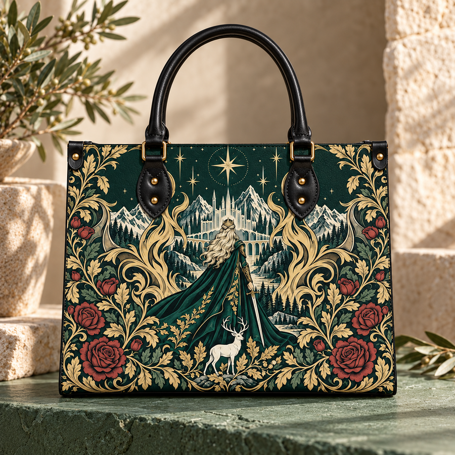 "The Fire Queen" White Stag Leather Handbag