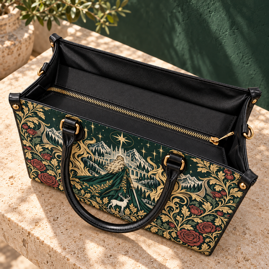 "The Fire Queen" White Stag Leather Handbag